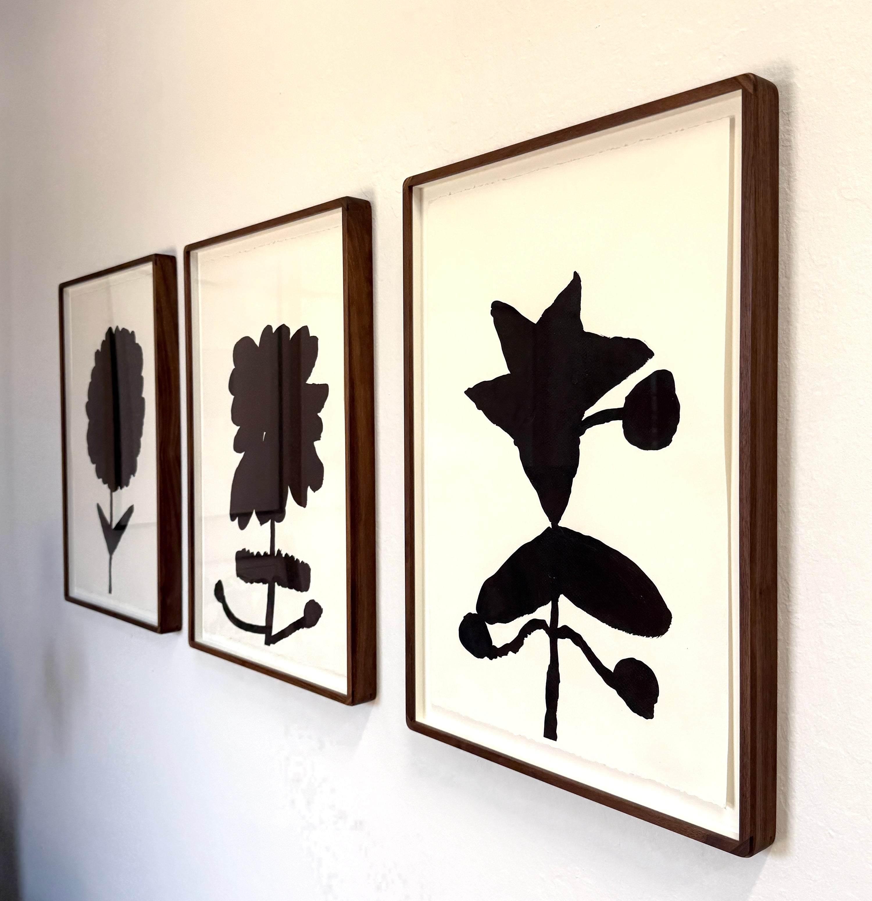 Elena Cooper set of 3 flower drawings.