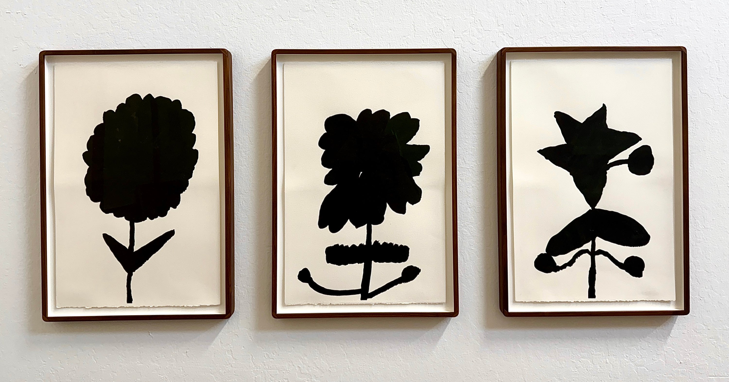 Elena Cooper set of 3 flower drawings.