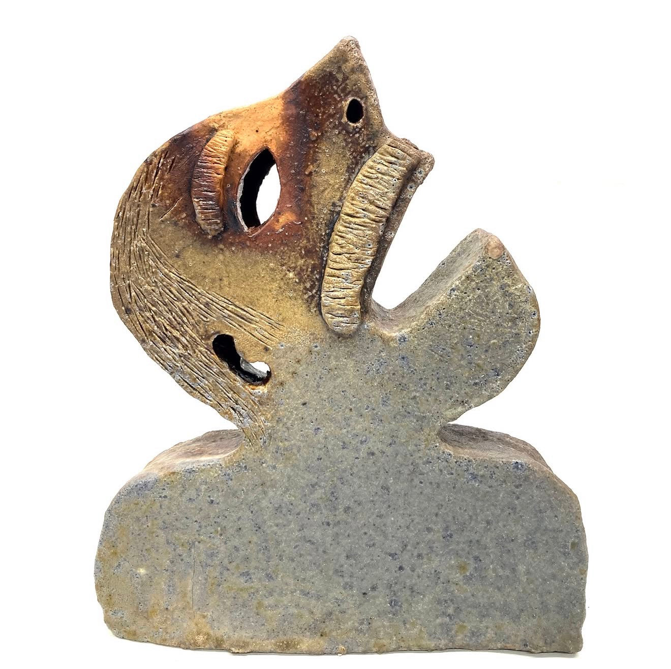 Cate White Anagama Wood Fired Ceramic Head #4 (Nostril)