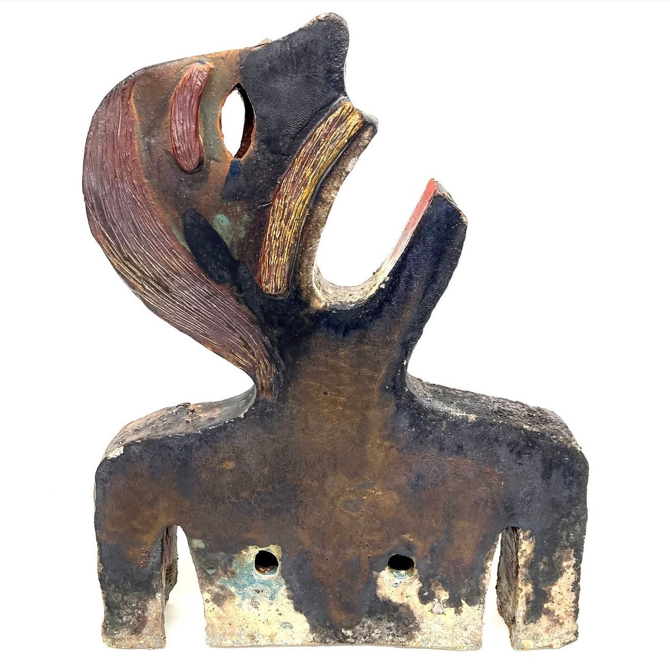 Cate White Anagama Wood Fired Ceramic Head #1 (Redmouth)