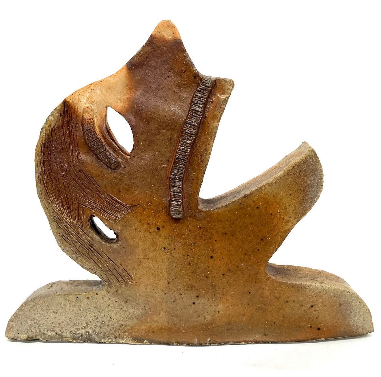 Cate White Anagama Wood Fired Ceramic Head #7 (Toast)